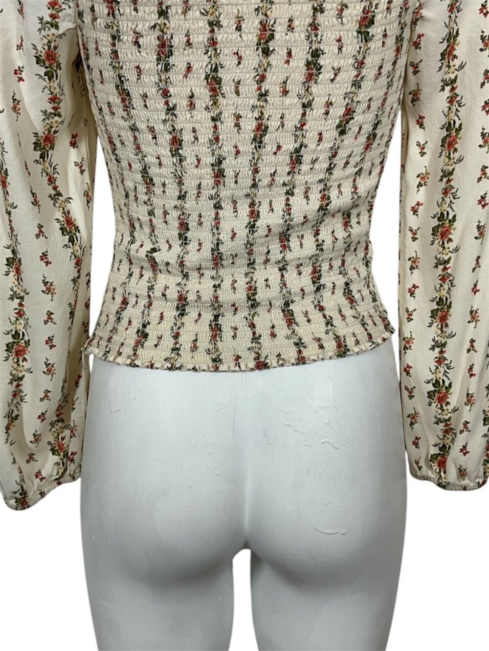 Reformation Floral Reign Top Blouse 6 Cream Romantic DEFECT - Picture 13 of 16